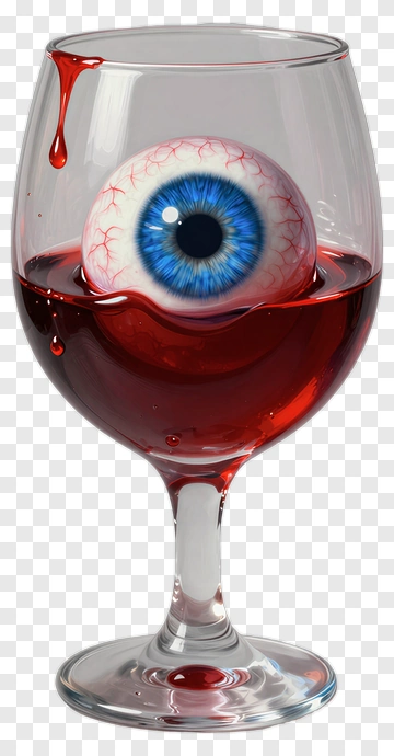 Eyeball In A Glass Of Red Liquid PNG