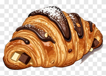 Chocolate Croissant With Nuts PNG