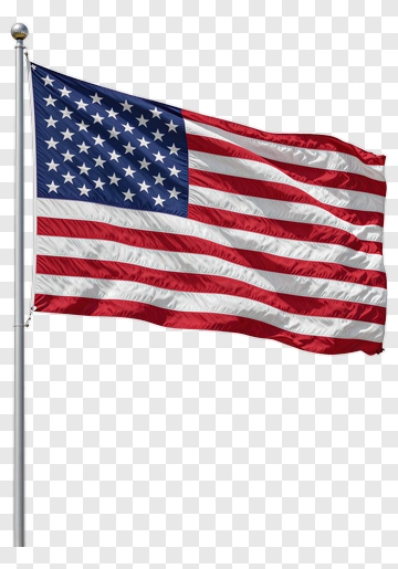 American Flag Waving In The Wind PNG