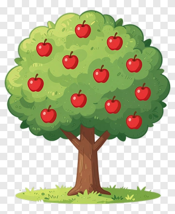 Cartoon Apple Tree PNG