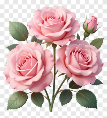 Pink Roses Bouquet PNG