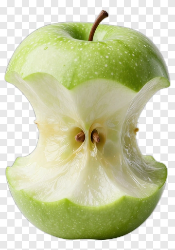 Green Apple Half Cut PNG