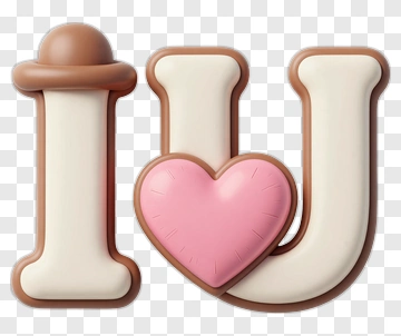 I Love You Text Design PNG