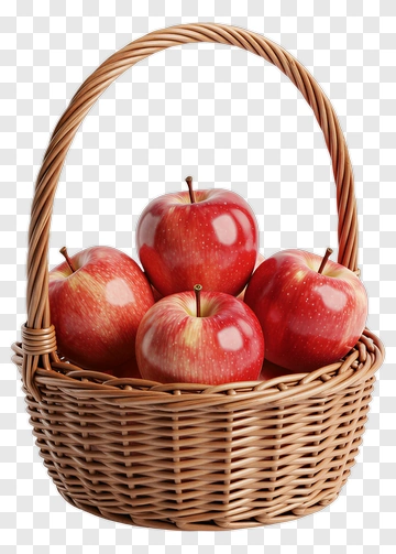 Basket Of Red Apples PNG