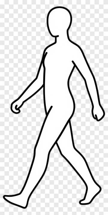 Walking Human Figure Outline PNG