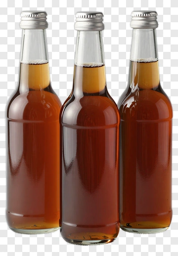 Brown Glass Bottles Of Beverage PNG