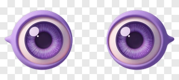 Purple Cartoon Eyes PNG