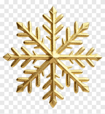 Golden Snowflake Decoration PNG