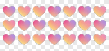 Colorful Gradient Hearts PNG