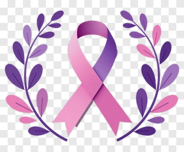 Pink Awareness Ribbon Surrounded By Leaves PNG