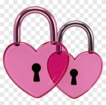 Pink Heart Shaped Locks PNG