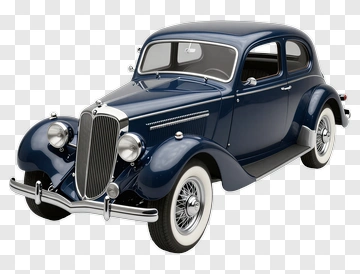 Vintage Blue Car PNG