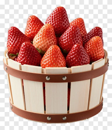 Basket Of Fresh Strawberries PNG