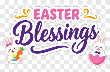Easter Blessings With Cute Bunnies PNG