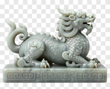 Carved Jade Dragon Sculpture PNG