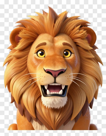 Cartoon Lion Head PNG