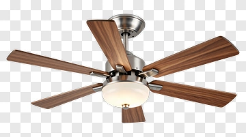 Ceiling Fan With Wooden Blades PNG