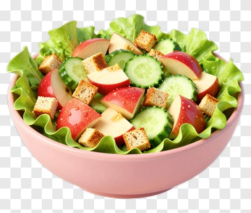 Fresh Salad With Apples And Cucumbers PNG