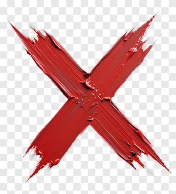 Red Paint Brush Stroke X PNG