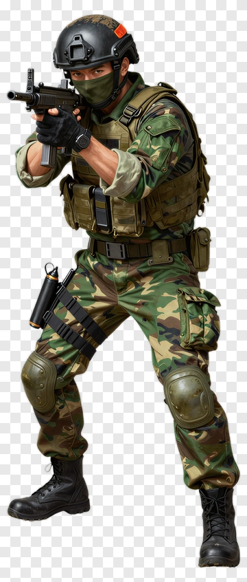 Soldier Aiming A Rifle PNG