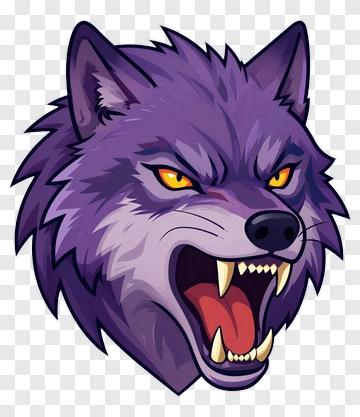 Angry Purple Wolf Head PNG