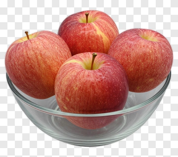 Red Apples In A Glass Bowl PNG