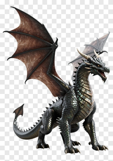 3D Dragon With Wings PNG