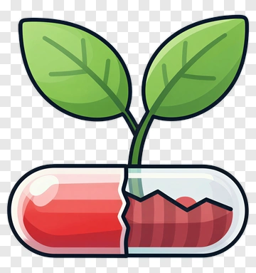 Plant Growing From A Broken Capsule PNG