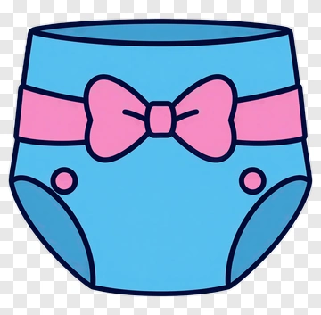 Cartoon Baby Diaper With Bow PNG