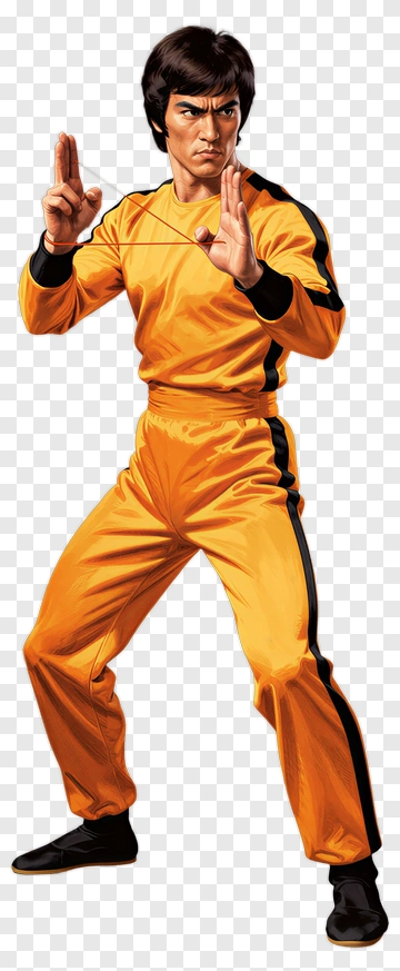 Martial Artist In Orange Uniform PNG