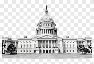 U.s. Capitol Building In Black And White PNG