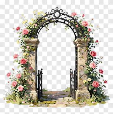 Floral Archway With Roses PNG