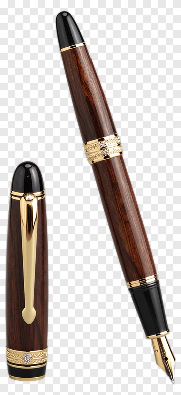 Luxury Fountain Pen With Gold Accents PNG