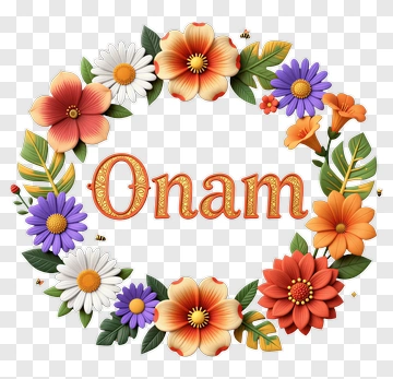Floral Wreath For Onam Celebration PNG