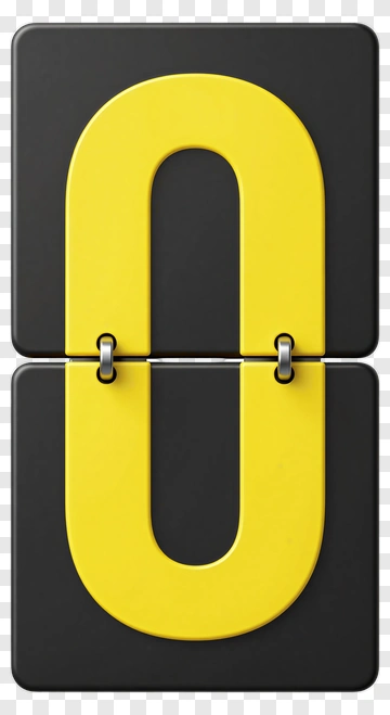 Yellow Number Zero On Black Background PNG