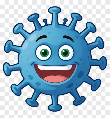 Cartoon Virus Character With A Happy Expression PNG