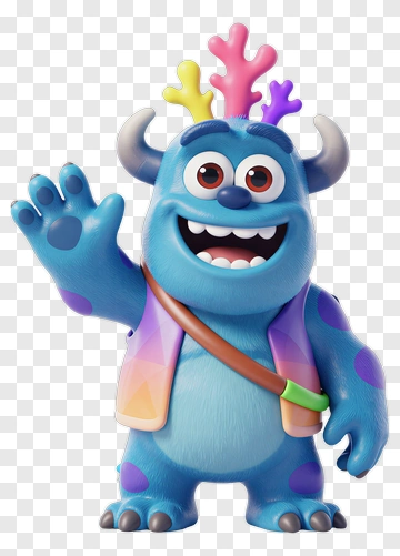 Cartoon Monster Waving Hello PNG