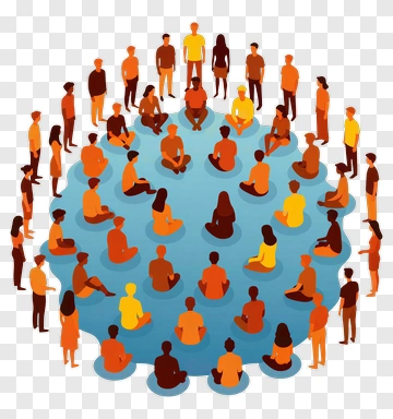 Diverse Group Of People Sitting In A Circle PNG