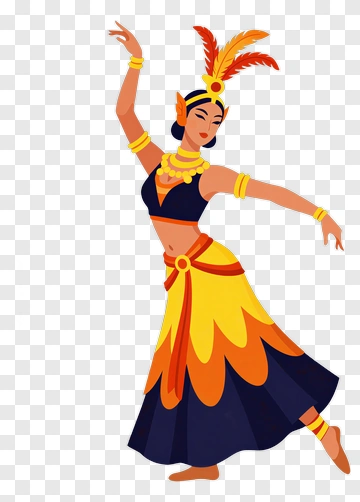 Dancer In Colorful Traditional Costume PNG