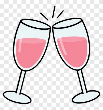 Cartoon Glasses Clinking With Pink Drink PNG