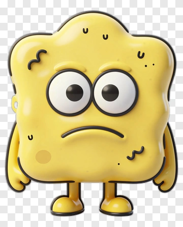 Cartoon Sponge Character PNG