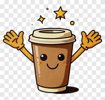 Cartoon Coffee Cup With Happy Expression PNG