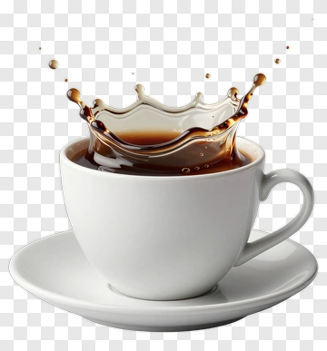 Coffee Cup With Splashing Liquid PNG
