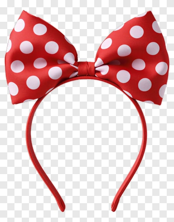 Red Polka Dot Bow Hairband PNG