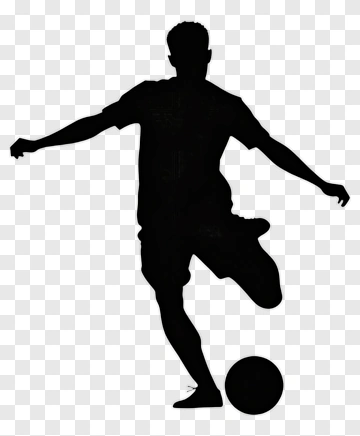Silhouette Football Player Kicking A Ball PNG