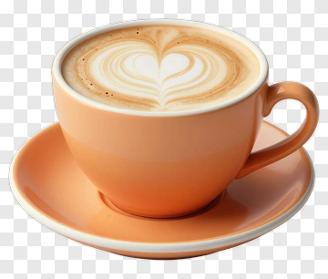 Coffee Cup With Heart Latte Art PNG