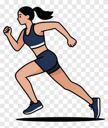 Cartoon Woman Running PNG