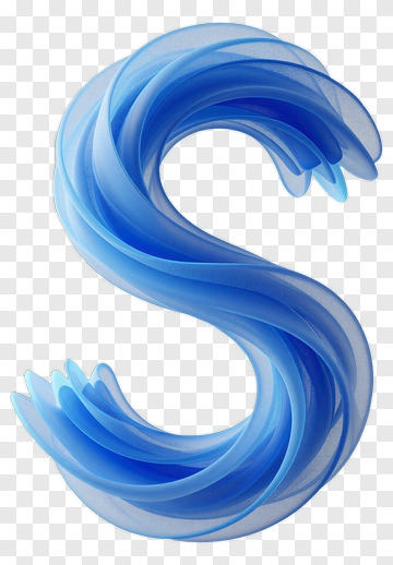 Blue Swirled Letter S PNG