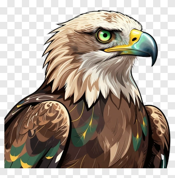 Cartoon Eagle Head Illustration PNG