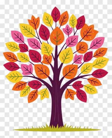 Colorful Tree With Autumn Leaves PNG
